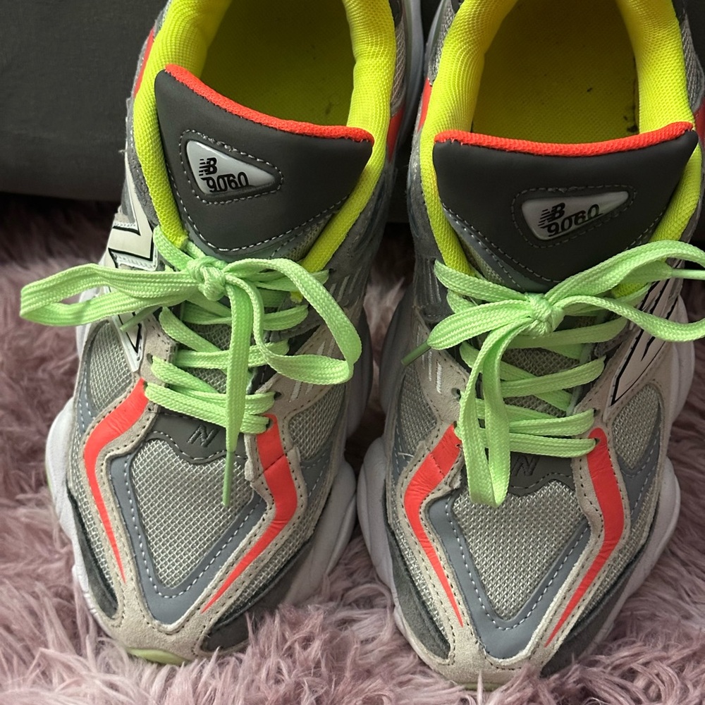 New Balance Kids' Gray and Neon Sneakers